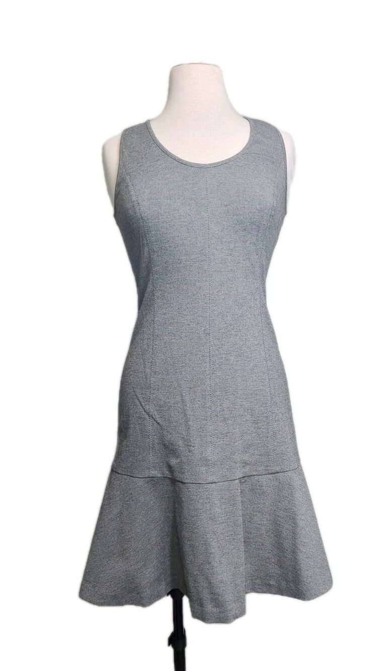 Banana Republic Gray Ponte Dress Womens 2 Drop Waist Sleeveless Tailored Office
